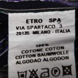 Pre Owned Etro Purple Striped Cotton Button Front Shirt S