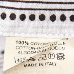 Pre Owned Etro Off White Prinred Cotton Button Front Shirt M