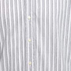 Pre Owned Etro Off White Prinred Cotton Button Front Shirt M