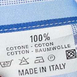 مملوكة مسبقًا Etro Blue Striped Cotton Button Front Shirt L