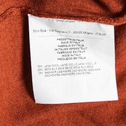 Pre Owned Etro Terracota Paisley Printed Knit V-Neck Sweater M