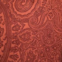 Pre Owned Etro Terracota Paisley Printed Knit V-Neck Sweater M