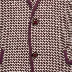 Pre Owned Etro Burgundy Patterned Jacquard Wool Single-Breasted Blazer XL