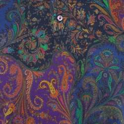 Pre Owned Etro Blue Paisley Printed Cotton Polo T-Shirt M