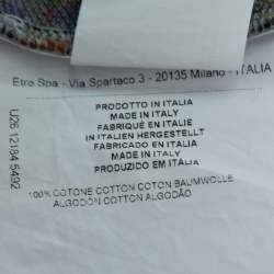 Pre Owned Etro Blue Paisley Printed Cotton Polo T-Shirt M