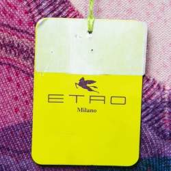 Pre Owned Etro Multicolor Paisley Printed Cotton V-Neck Sweater 2XL