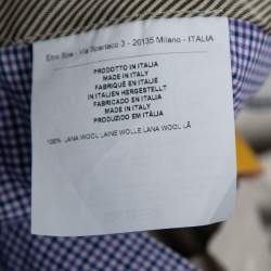 Pre Owned Etro Navy Blue Patterned Wool Panama Slim Trousers 2XL