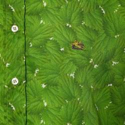 Pre Owned Etro Green Leaves Printed Cotton Button Front Shirt M