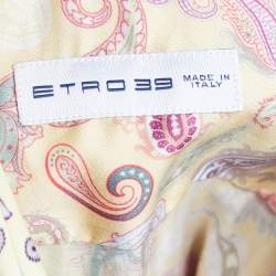 Pre Owned Etro Cream Paisley Printed Cotton Button Front Shirt M