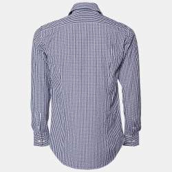 Pre Owned Etro Blue Checked Cotton Classic Shirt S
