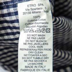 Pre Owned Etro Blue Checked Cotton Classic Shirt S