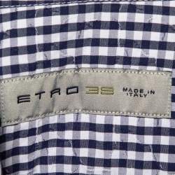 Pre Owned Etro Blue Checked Cotton Classic Shirt S