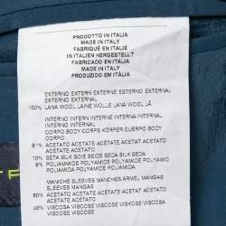 Pre Owned Etro Navy Blue Paisley Printed Wool Single Breasted Blazer L