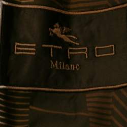 Pre Owned Etro Brown Checked Wool Button Front Waistcoat M