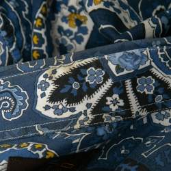 Etro Blue Floral Paisley Printed Cotton Button Front Shirt M