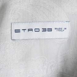 مملوكة مسبقًا Etro Light Grey Paisley Jacquard Cotton & Silk Shirt S