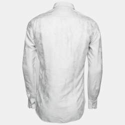 مملوكة مسبقًا Etro Light Grey Paisley Jacquard Cotton & Silk Shirt S