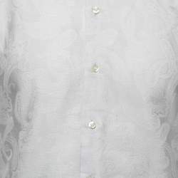مملوكة مسبقًا Etro Light Grey Paisley Jacquard Cotton & Silk Shirt S