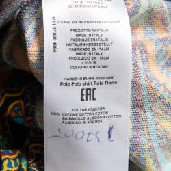 Etro Purple Paisley Printed Cotton Polo T-Shirt XL