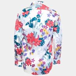 Pre Owned Etro Multicolor Floral Printed Cotton Full Sleeve Shirt L