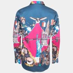 Pre Owned Etro Multicolor Printed Cotton Full Sleeve Shirt M