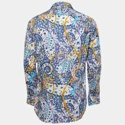 Pre Owned Etro Multicolor Printed Cotton Full Sleeve Shirt L 