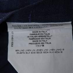 مملوكة مسبقًا Etro Navy Blue Linen Full Sleeve Shirt XL