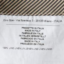 Pre Owned Etro Multicolor Printed Linen Straight Fit Trousers XXL