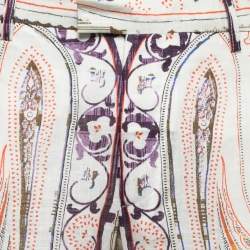 Pre Owned Etro Multicolor Printed Linen Straight Fit Trousers XXL