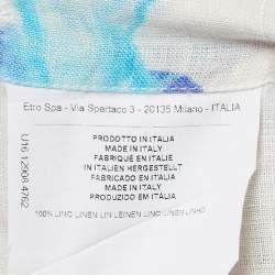 Pre Owned Etro Off White Floral Print Cotton Full Sleeve Shirt M