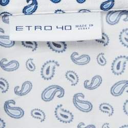 مملوكة مسبقًا Etro White Paisley Printed Cotton Full Sleeve Shirt M