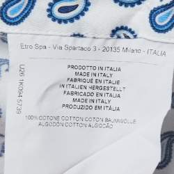 مملوكة مسبقًا Etro White Paisley Printed Cotton Full Sleeve Shirt M