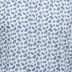 مملوكة مسبقًا Etro White Paisley Printed Cotton Full Sleeve Shirt M