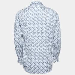 مملوكة مسبقًا Etro White Paisley Printed Cotton Full Sleeve Shirt M