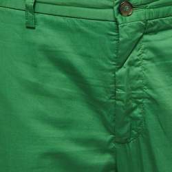 Pre Owned Etro Green Cotton Slim Fit Pants L
