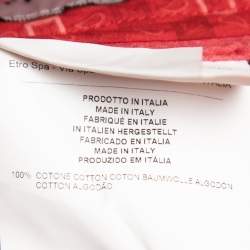 Pre Owned Etro Red Cotton Slim Fit Pants L