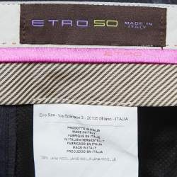 Pre Owned Etro Black Paisley Printed Wool Superleggera Trousers L