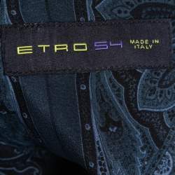 Pre Owned Etro Blue/Green Plaid Wool Single Breasted Superleggera Blazer XXL