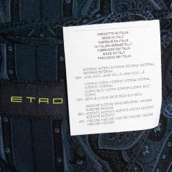Pre Owned Etro Blue/Green Plaid Wool Single Breasted Superleggera Blazer XXL