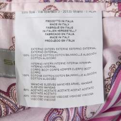 Pre Owned Etro Pink/White Striped Cotton Single Breasted Blazer XXXL