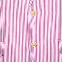 Pre Owned Etro Pink/White Striped Cotton Single Breasted Blazer XXXL