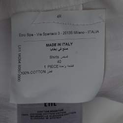 Pre Owned Etro White Patterned Cotton Button Front Full Sleeve Shirt M