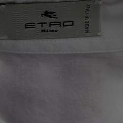 Pre Owned Etro White Patterned Cotton Button Front Full Sleeve Shirt M