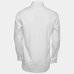 Pre Owned Etro White Patterned Cotton Button Front Full Sleeve Shirt M