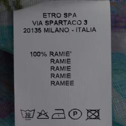 Pre Owned Etro Multicolor Printed Ramie Button Front Full Sleeve Shirt S