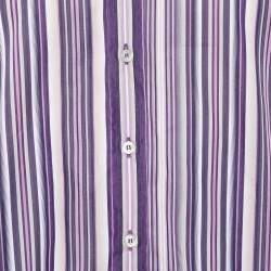 Pre Owned Etro Purple Striped Cotton Button Front Shirt L