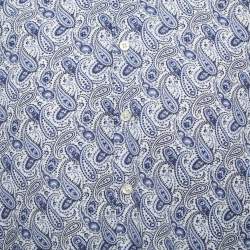 Pre Owned Etro Blue Paisley Print Cotton Button Front Full Sleeve Shirt XXL