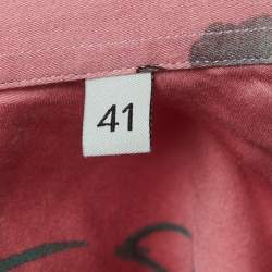 Pre Owned Etro Pink Floral Printed Cotton Shirt L