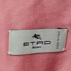 Pre Owned Etro Pink Floral Printed Cotton Shirt L