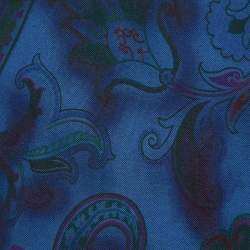 Pre Owned Etro Dark Blue Paisley Print Cotton Pique Polo T-Shirt M
